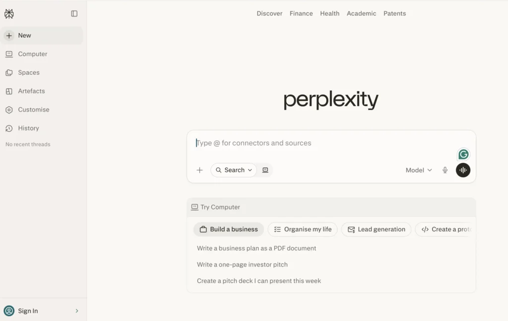 Perplexity AI paraphrasing tool