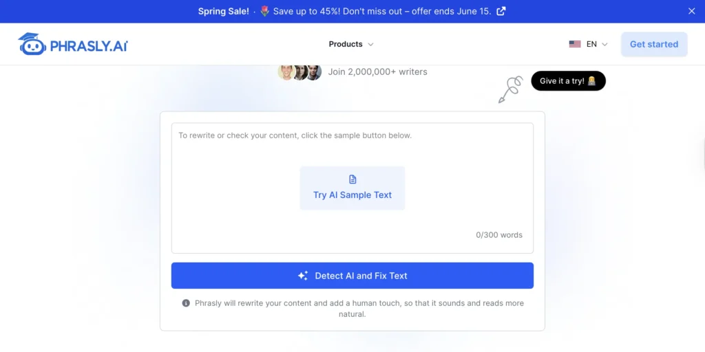 Phrasly AI paraphrasing tool